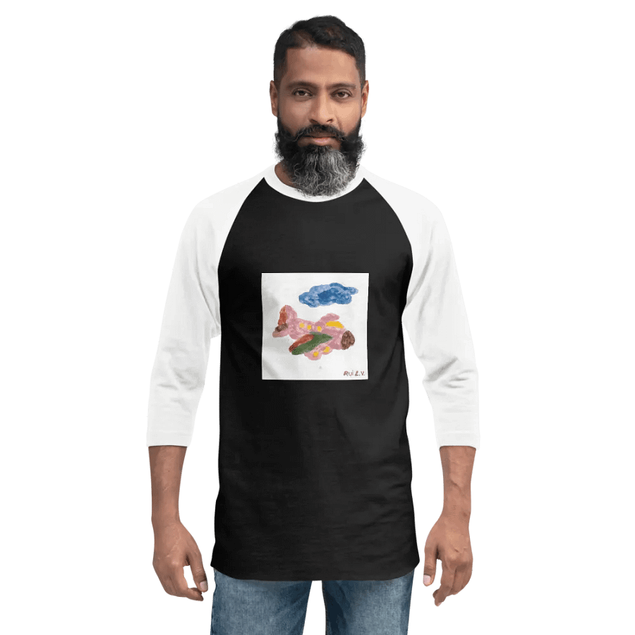 Kid Airplane (Tultex Fine Jersey Raglan Tee) product image (1)