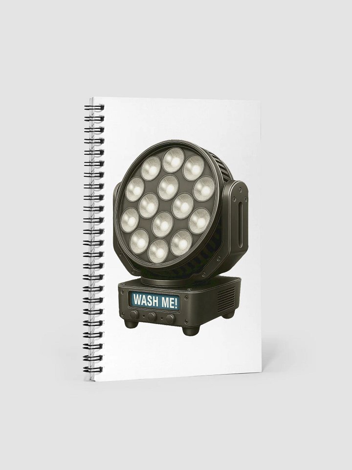 Theatrically Jerry: "Wash Me" Moving Head Wash Light Spiral Notepad product image (1)
