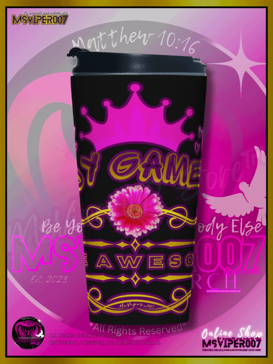 Travel Mug - MsViper007's "Lady Gamers Are Awesome™ [classic theme | V1B]" Hot or Cold Beverage Stainless Steel Travel Mug by Anna H. product image (1)