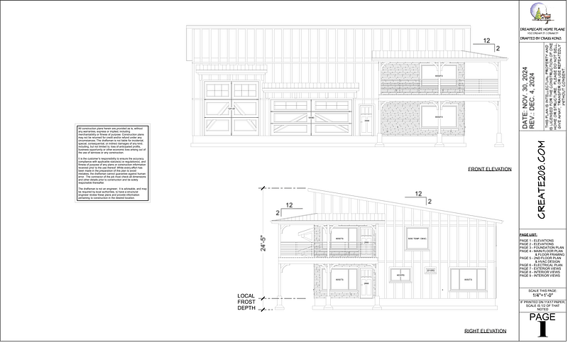 Create 208 - Floor Plan Drawings - 4-Page Set