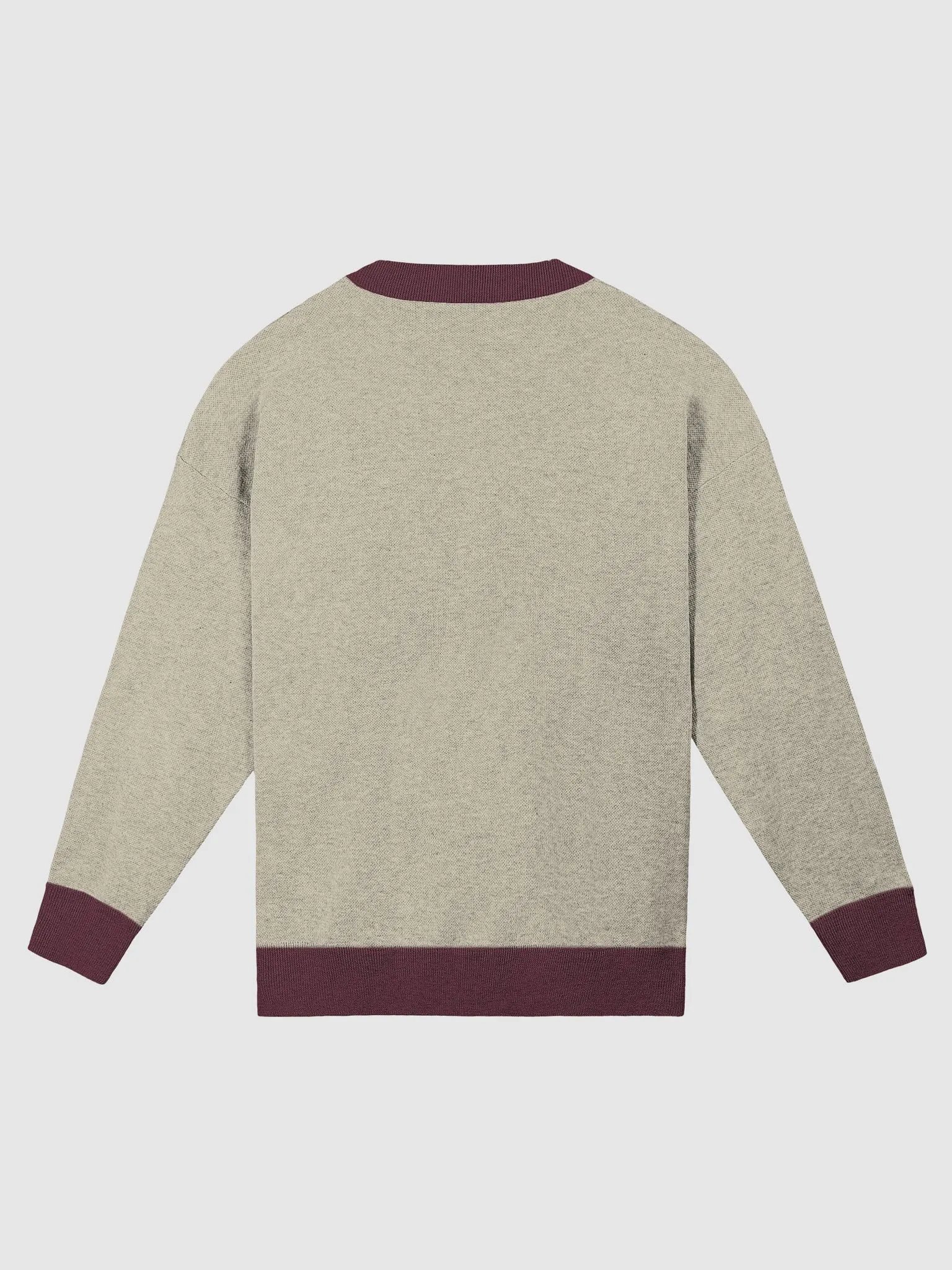 ANGELIC (lg. lined design, duotone taupe and maroon) knitwear cardigan product image (2)