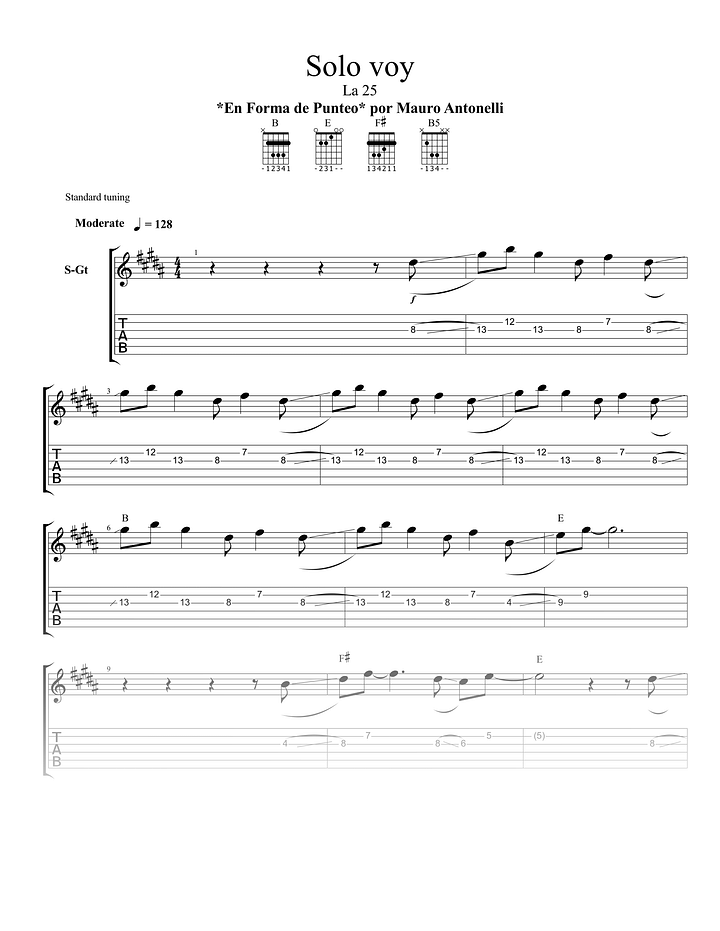 Solo voy - Partitura + Tabs + Acordes + Pista product image (1)