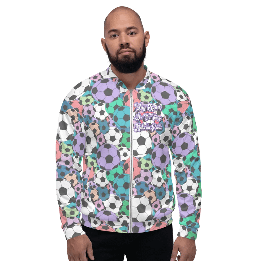 Yay Sports Soccer Football All Over Print Bomber Jacket product image (4)
