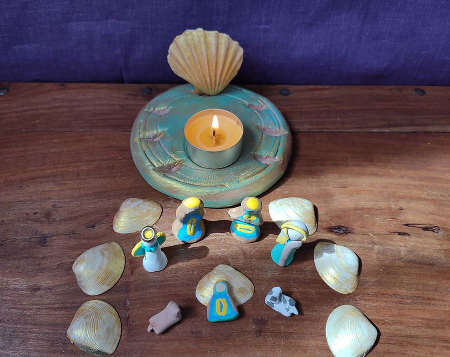 Set presépio dos oceanos, conjunto único e artesanal, suporte de vela product image (9)