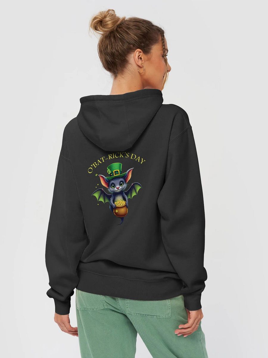 Cute St. Patrick’s Day Bat Unisex Hoodie – O’Bat-Rick’s Day Funny Irish Design product image (7)