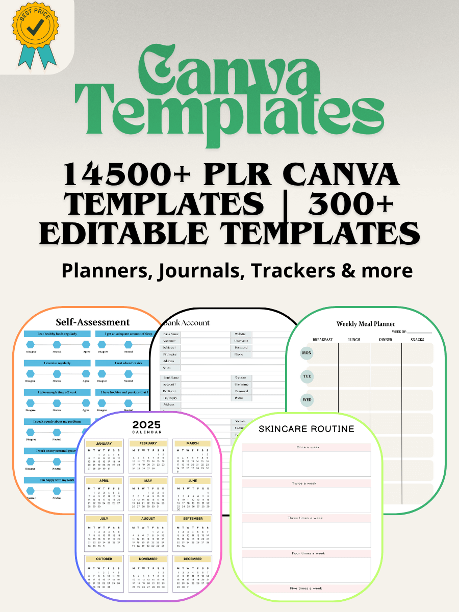 Canva Planner Templates Bundle – 14500+ PLR Designs product image (1)