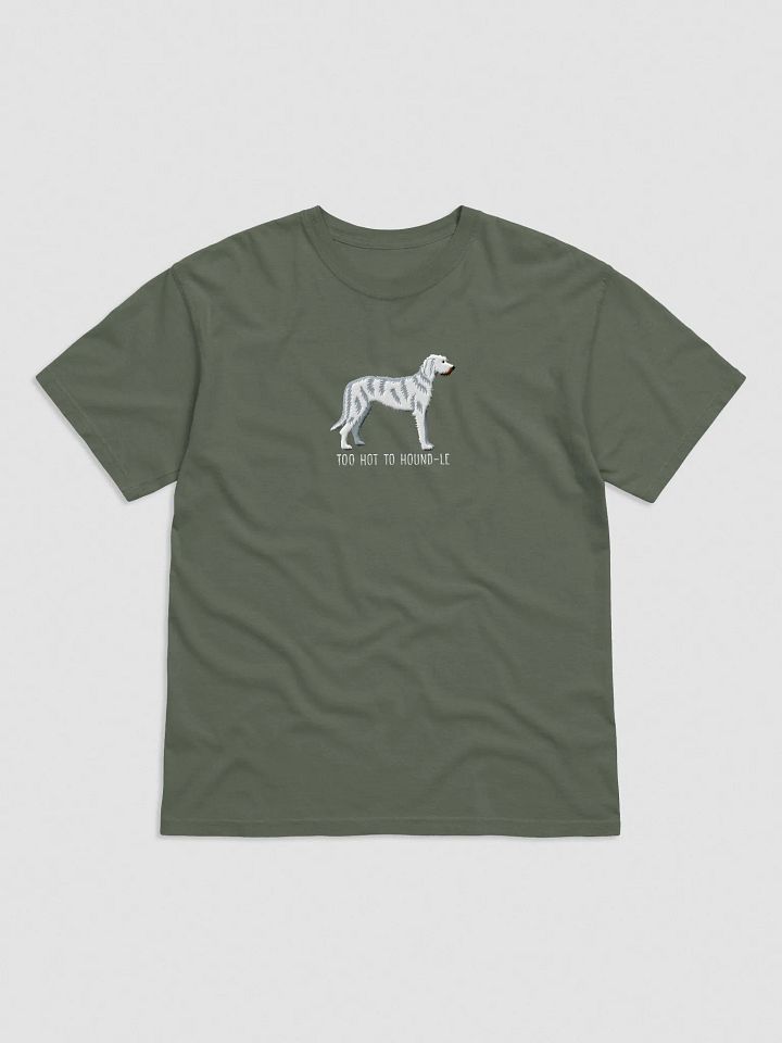 Too Hot to Houndle T-Shirt(Embroidered) of an Irish Wolfhound(White) product image (25)