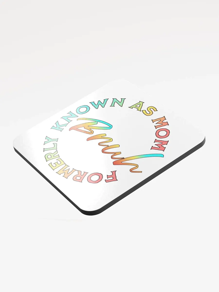 Formerly Known As Mom Bruh Playful Gradient Cork Coaster product image (3)