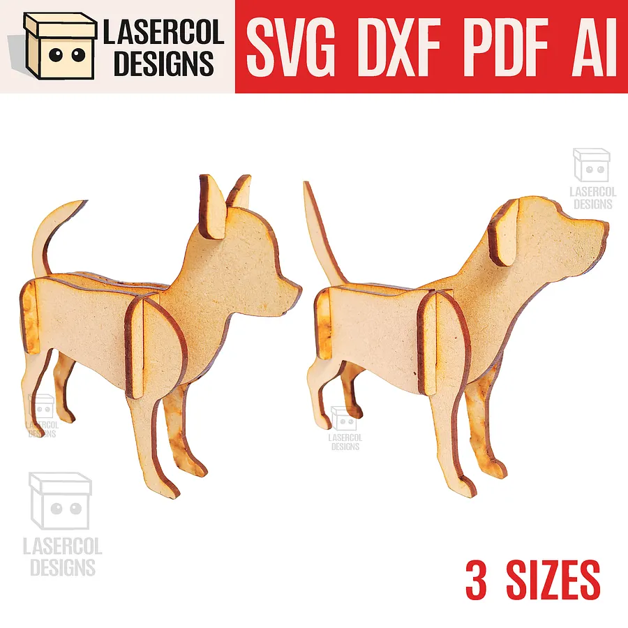 Dogs 3d Puzzle Bundle (3 Sizes) - Laser Cut Files product image (4)