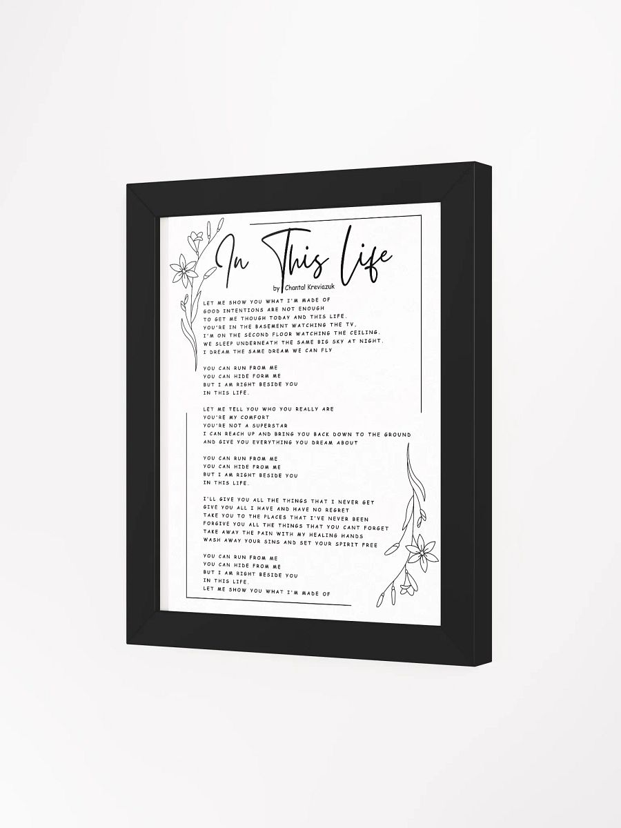 IN THIS LIFE LYRICS FRAMED WALL ART product image (3)