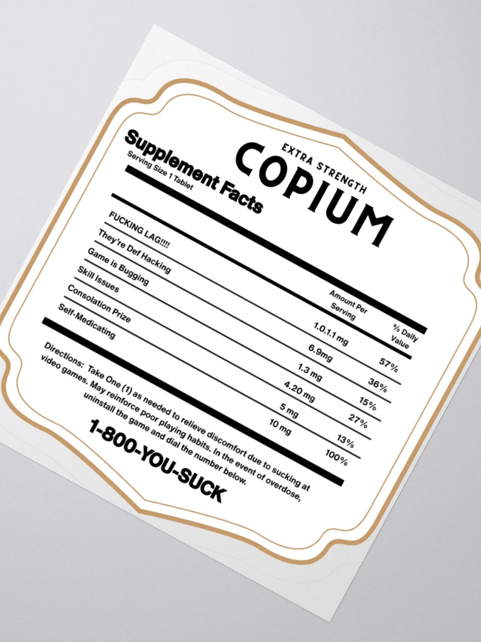 Copium Back Label Sticker product image (2)