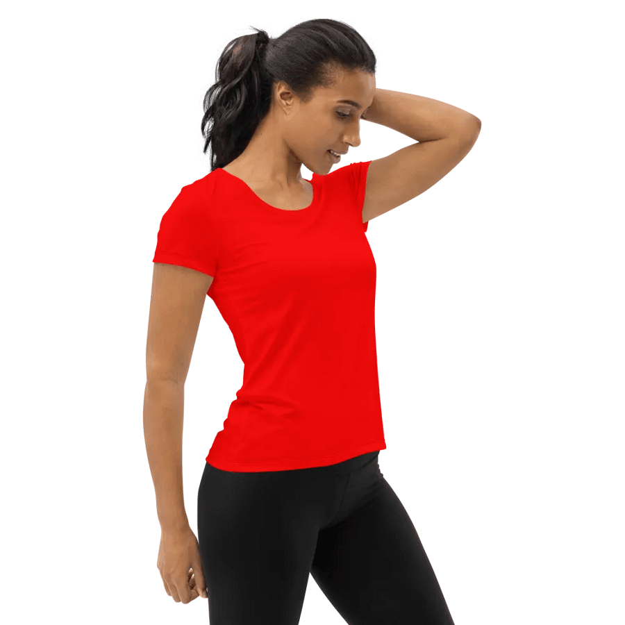 Plain Color Red Athletic T-Shirt product image (4)