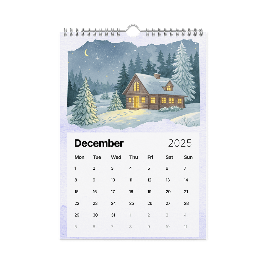 WATERCOLOR SEASONAL SCENES WALL CALENDAR 2026 product image (4)