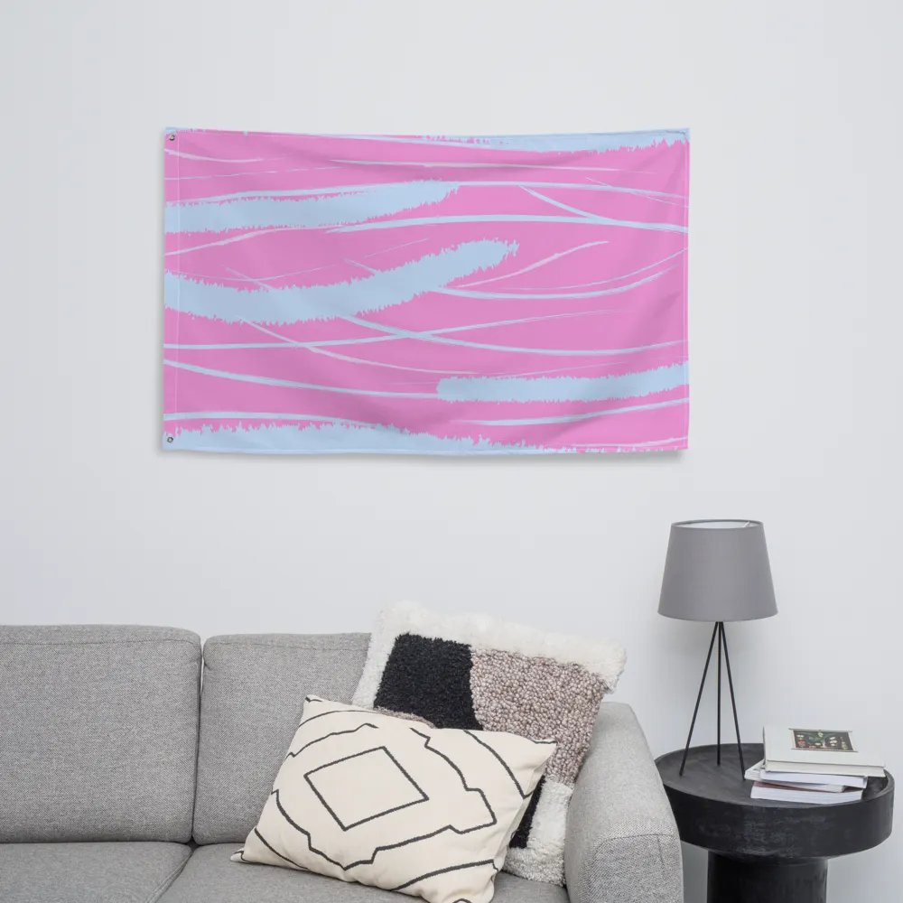 Whimsical Blue & Pink All-Over Flag product image (8)