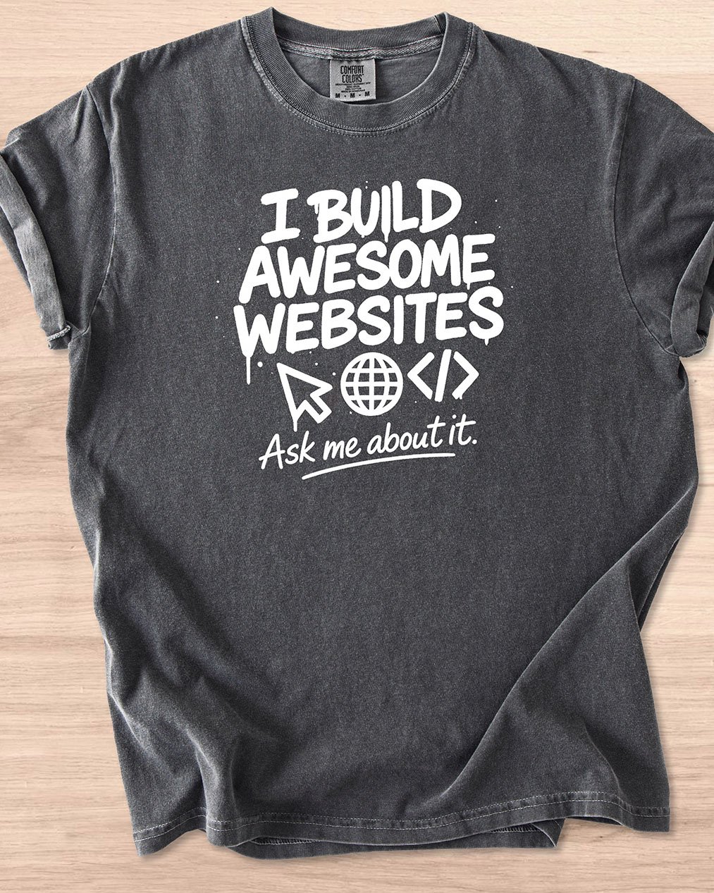I Build Awesome Websites Graffiti Tee (Dark Mode) product image (5)