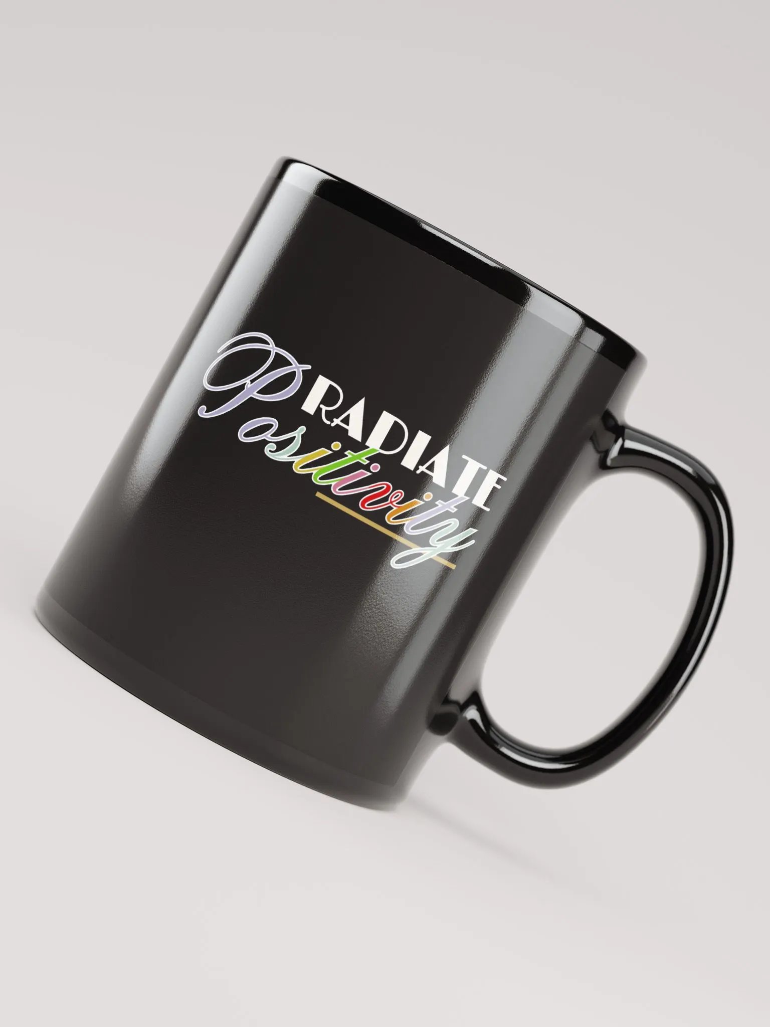 Radiate Positivity Black Glossy Ceramic Mug product image (3)