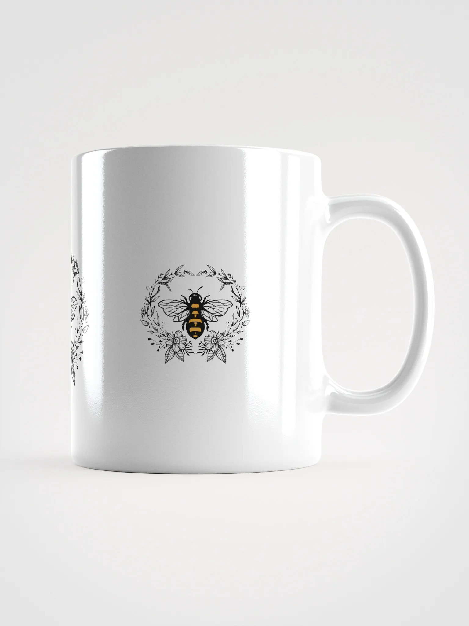 Floral Bee Trio White Glossy Mug product image (3)
