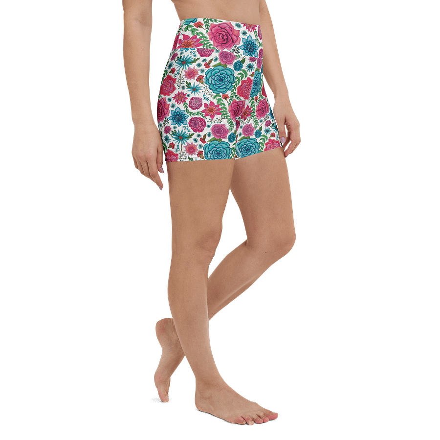 Bold Blooms on Dark Blue | All-Over Print Yoga Shorts | with Inside Pocket MONIQUE FAELLA DESIGNS™ | Beachy & Bold Activewear product image (4)