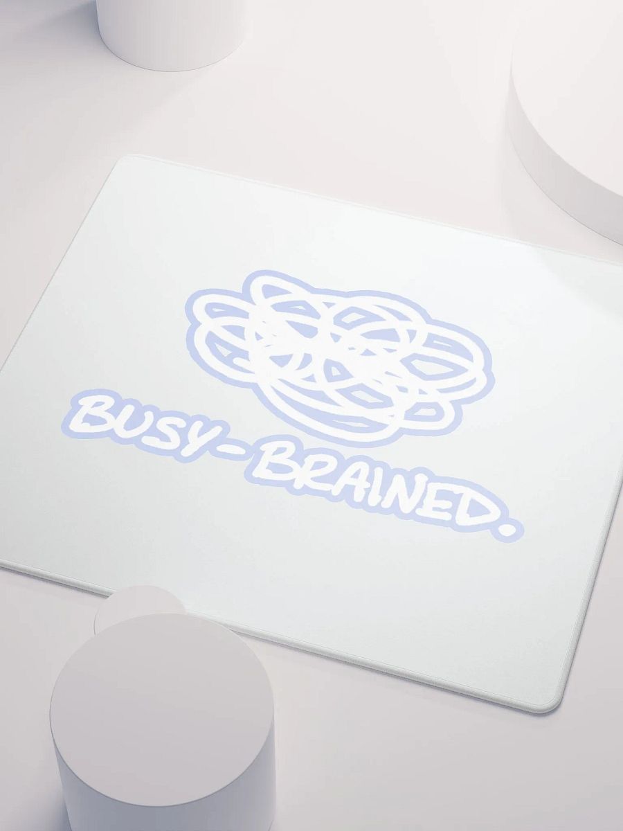 BUSY-BRAINED (lined design, #BDCAEF) mouse pad product image (3)