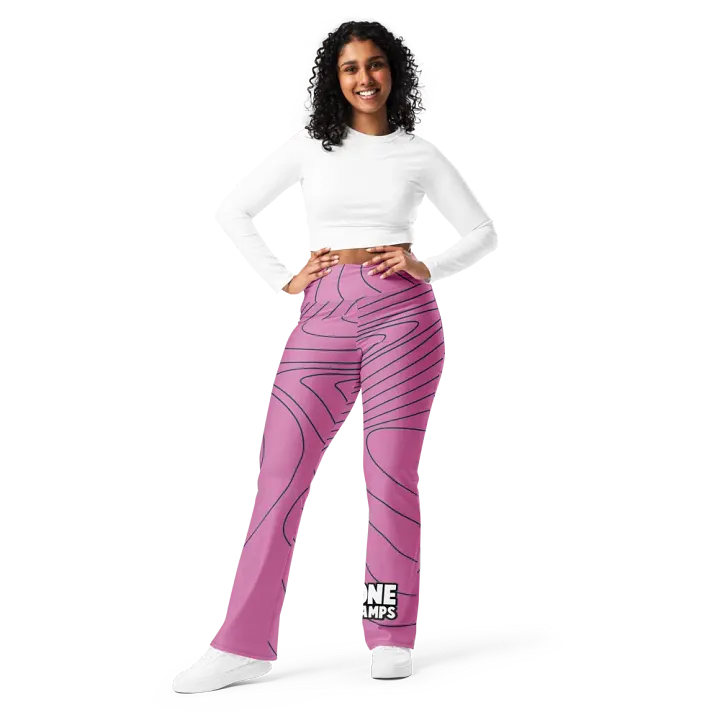 Flare Leggings womens pink and black color product image (1)