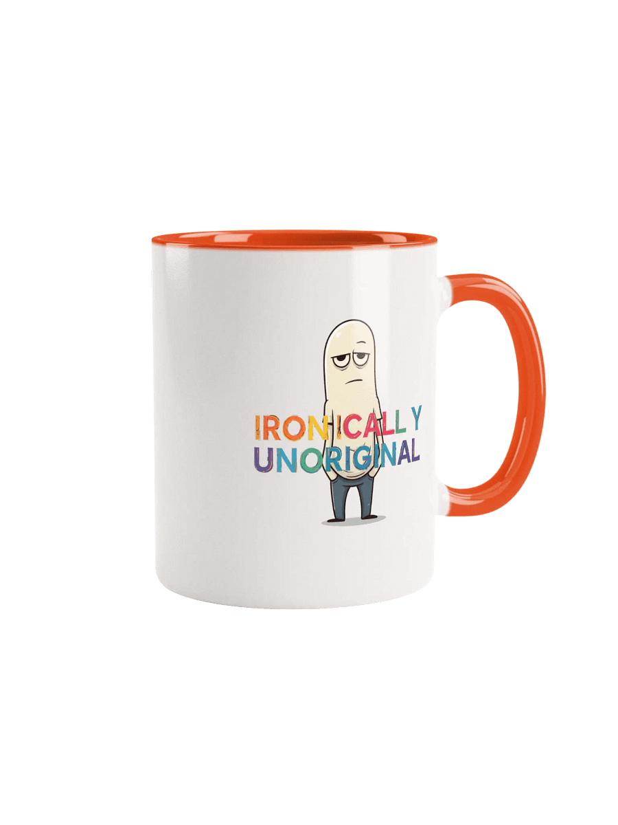 "Ironically Unoriginal" Ceramic Mug with Color Inside product image (1)