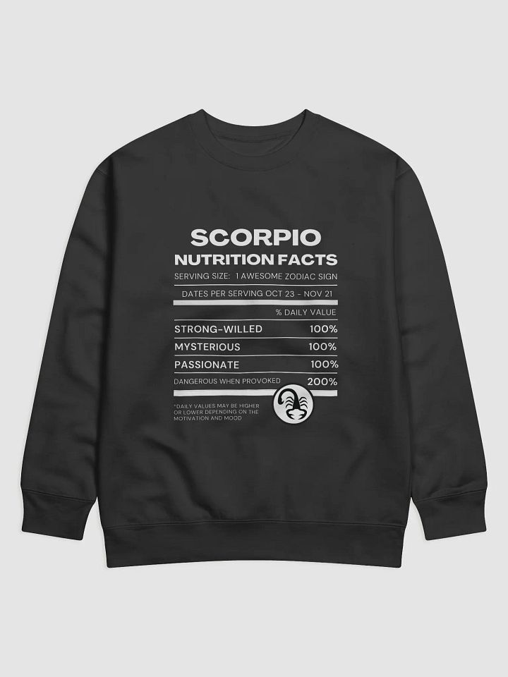 Scorpio Nutrition Facts Sweatshirt product image (2)