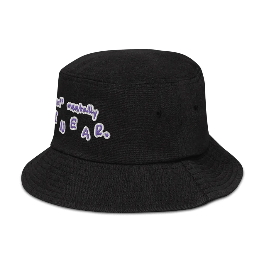 *not* mentally linear (purple bubble design) denim bucket hat product image (4)
