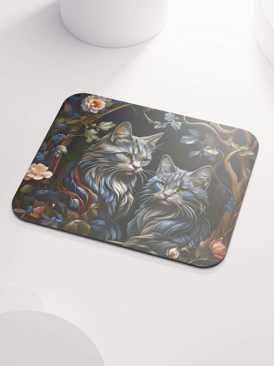 Regal Cats & Floral Art Mouse Pad product image (4)