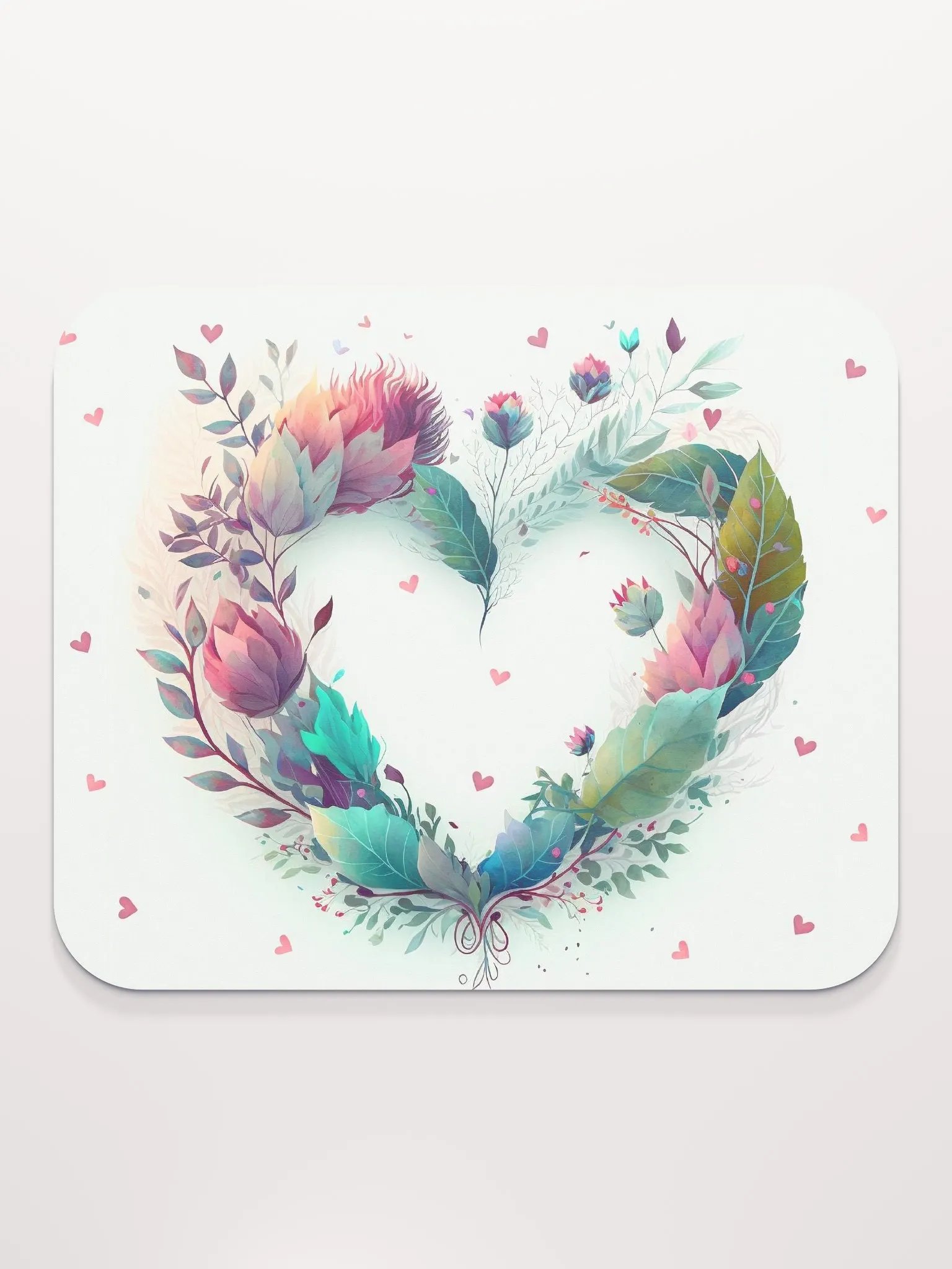 Valentines Flower and Greenery Heart Mousepad product image (2)
