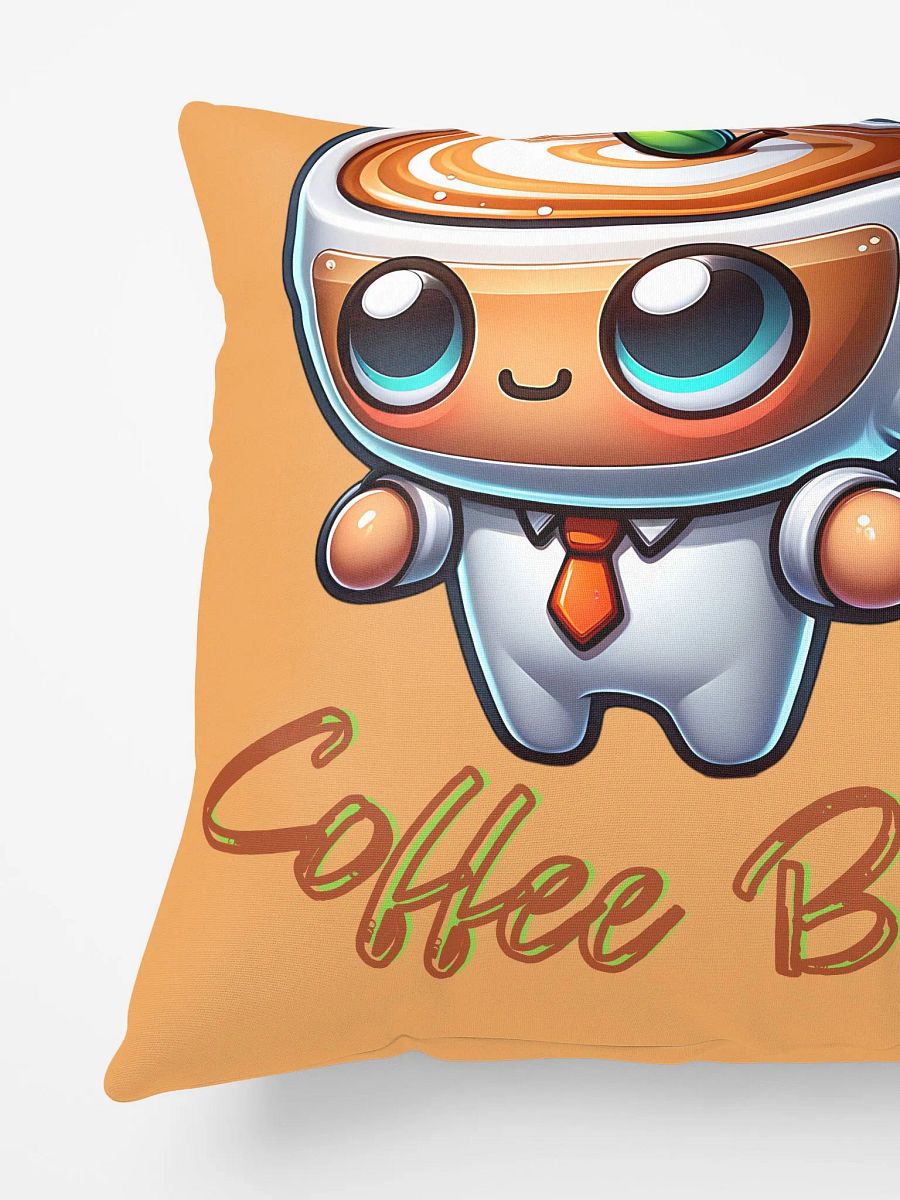 Cute Coffee Brain Cartoon Design Decorative Pillow - Adorable Coffee Lover's Art product image (4)