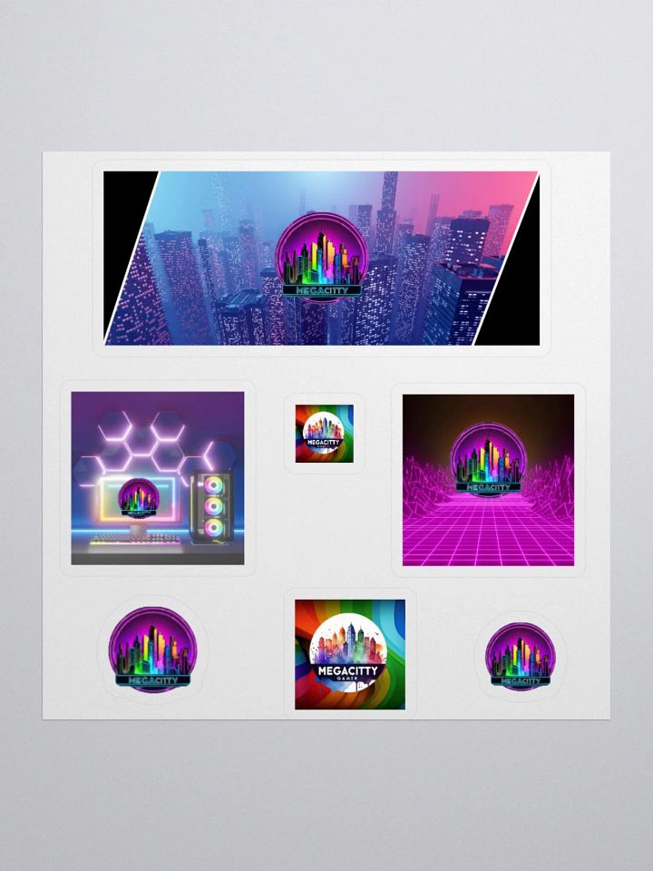 Neon + Pride MegacityGamer Kiss Cut Stickers product image (1)