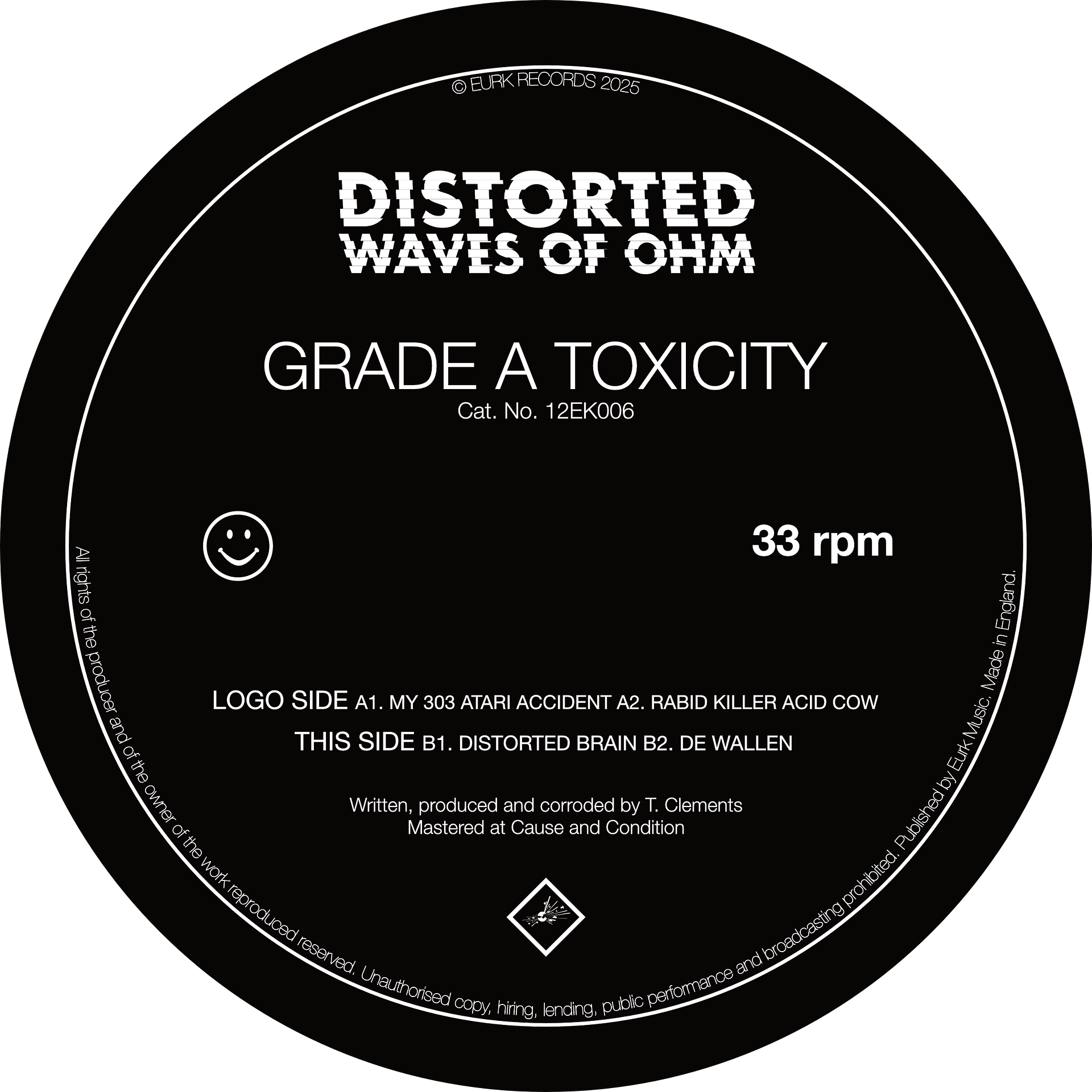 Distorted Waves Of Ohm - Grade A Toxicity 12" White Vinyl product image (2)