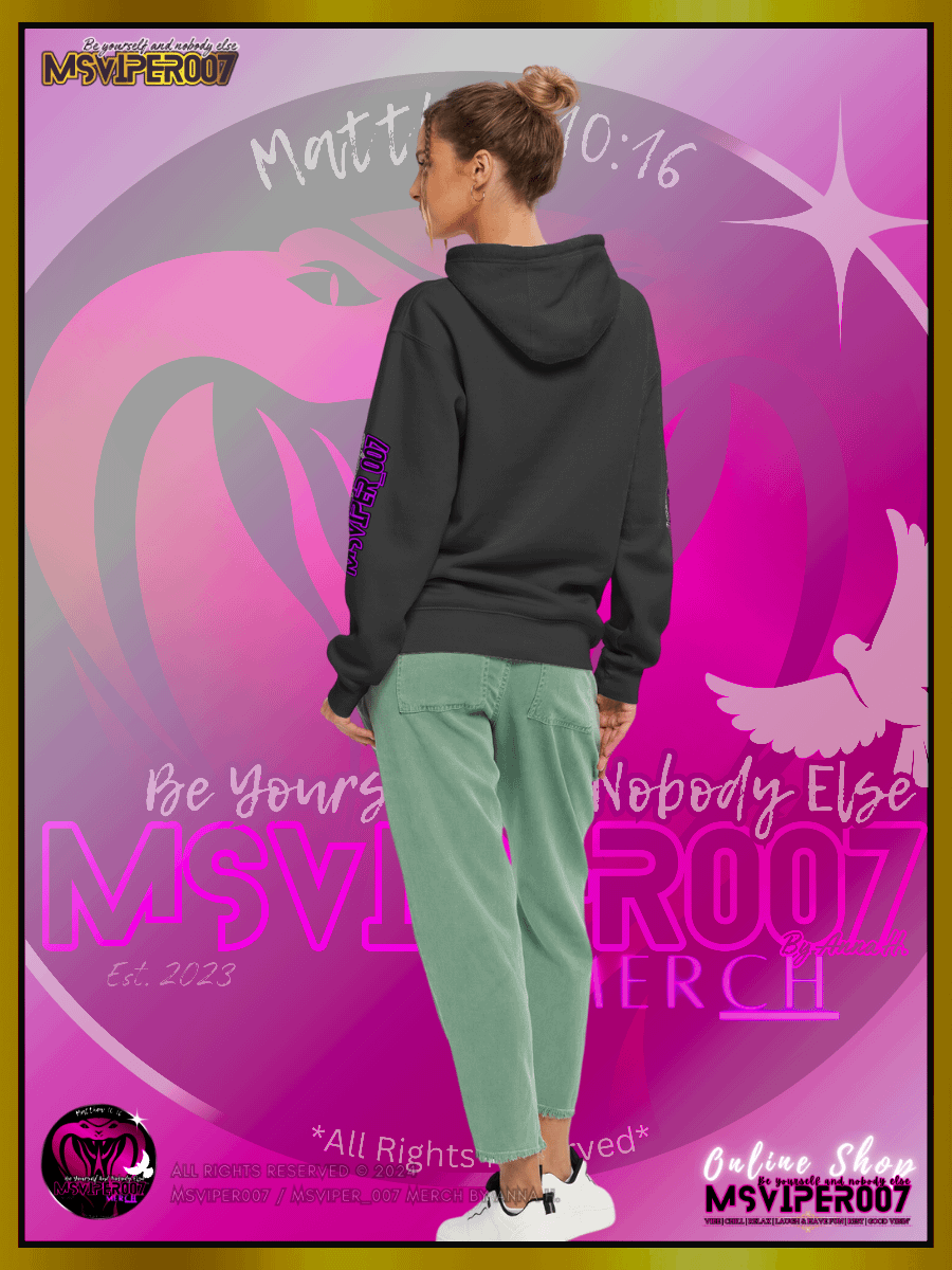 Hoodie - "MsViper_007™ Brand Classic" [purple/blk emblem] - Streetwear/Active Hoodie By Anna H. product image (6)