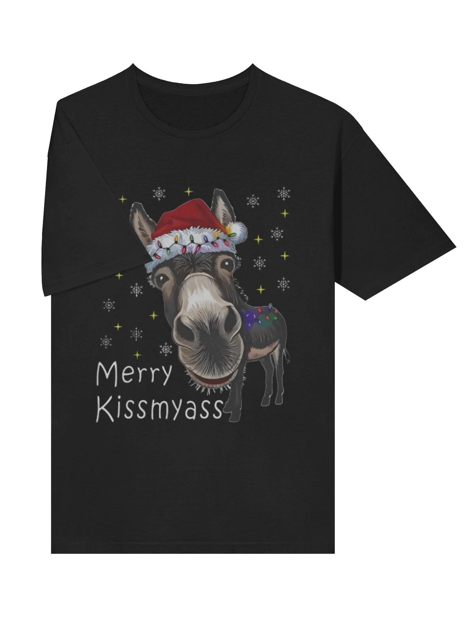 Merry KissMyAss Donkey Santa Hat Shirt product image (3)