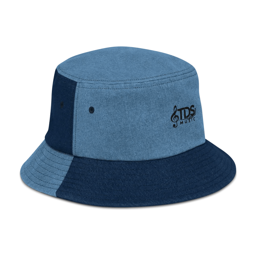 Capstone Denim Bucket Hat - TDS Embroidered High Profile Hat in Black and Blue product image (6)