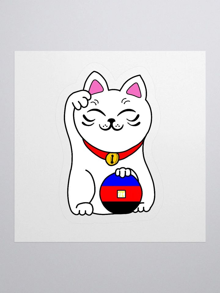 Maneki neko polyamory pride sticker product image (1)