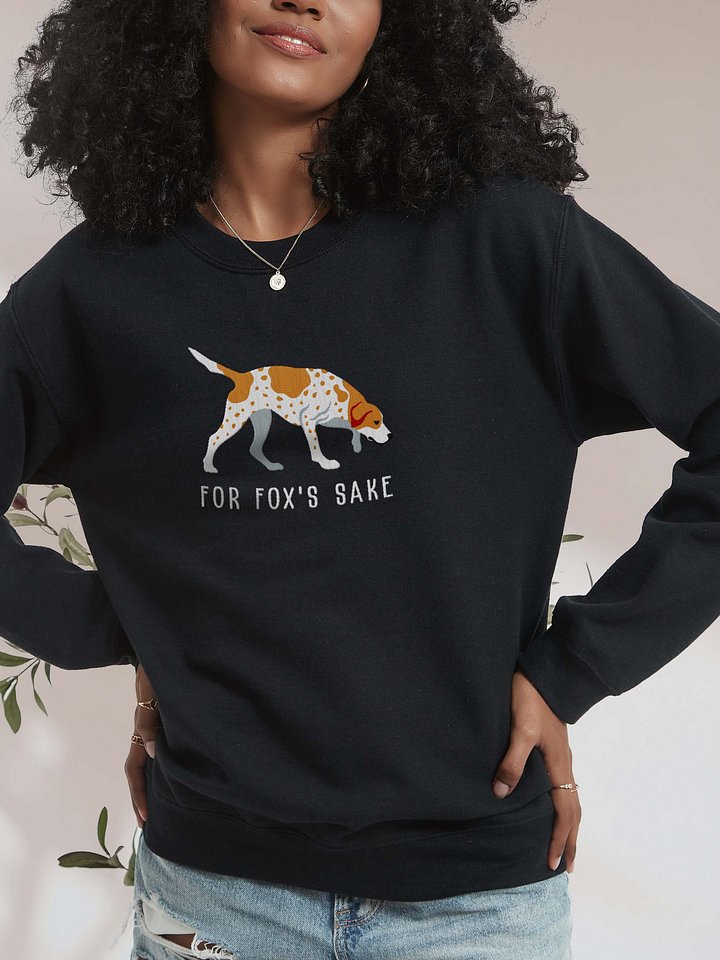 For Fox's Sake Sweatshirt (Embroidered) of an American Foxhound(Brown) product image (2)