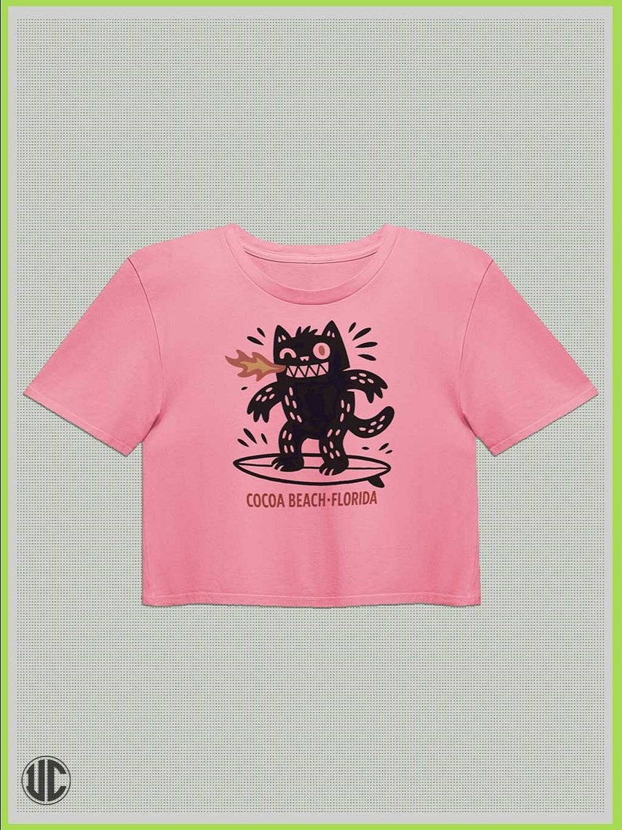 Crop Top | Cocoa Beach Original Crop Top Surfer T-Shirt product image (21)