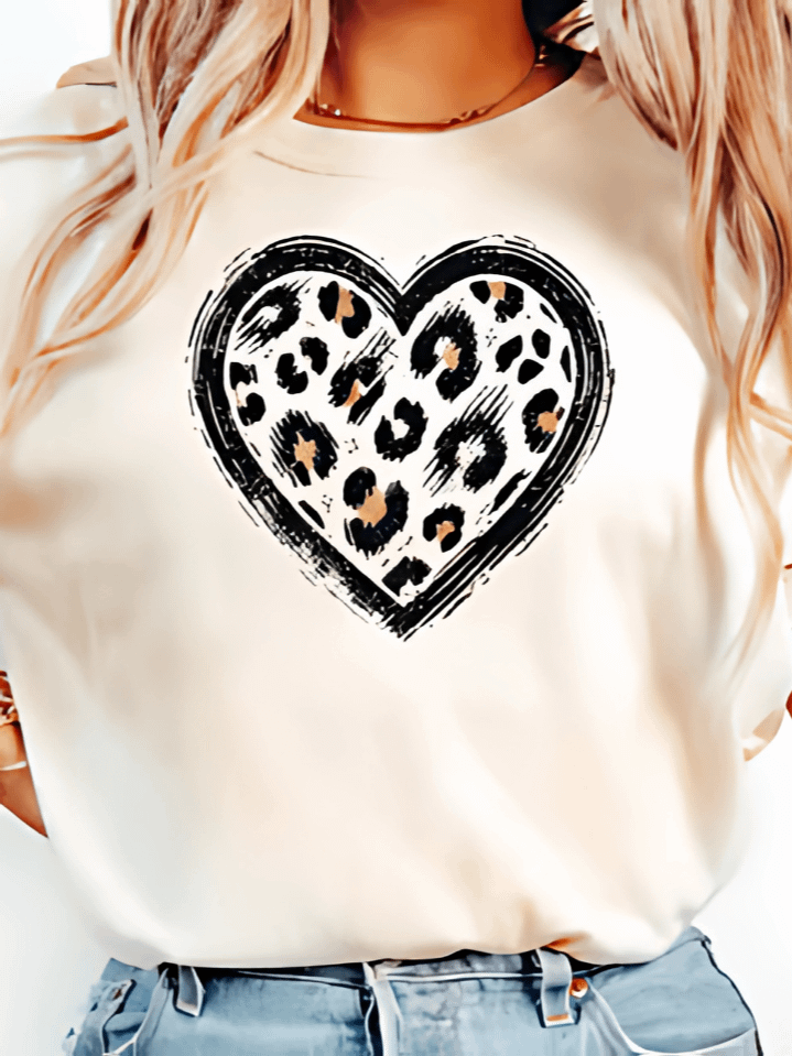 Leopard Heart Valentine’s Day T-Shirt Graphic – Cute Heart & Leopard Print Valentine Artwork – Perfect Gift for Valentine’s Day – Instant Digital Download – 300 DPI PNG product image (1)