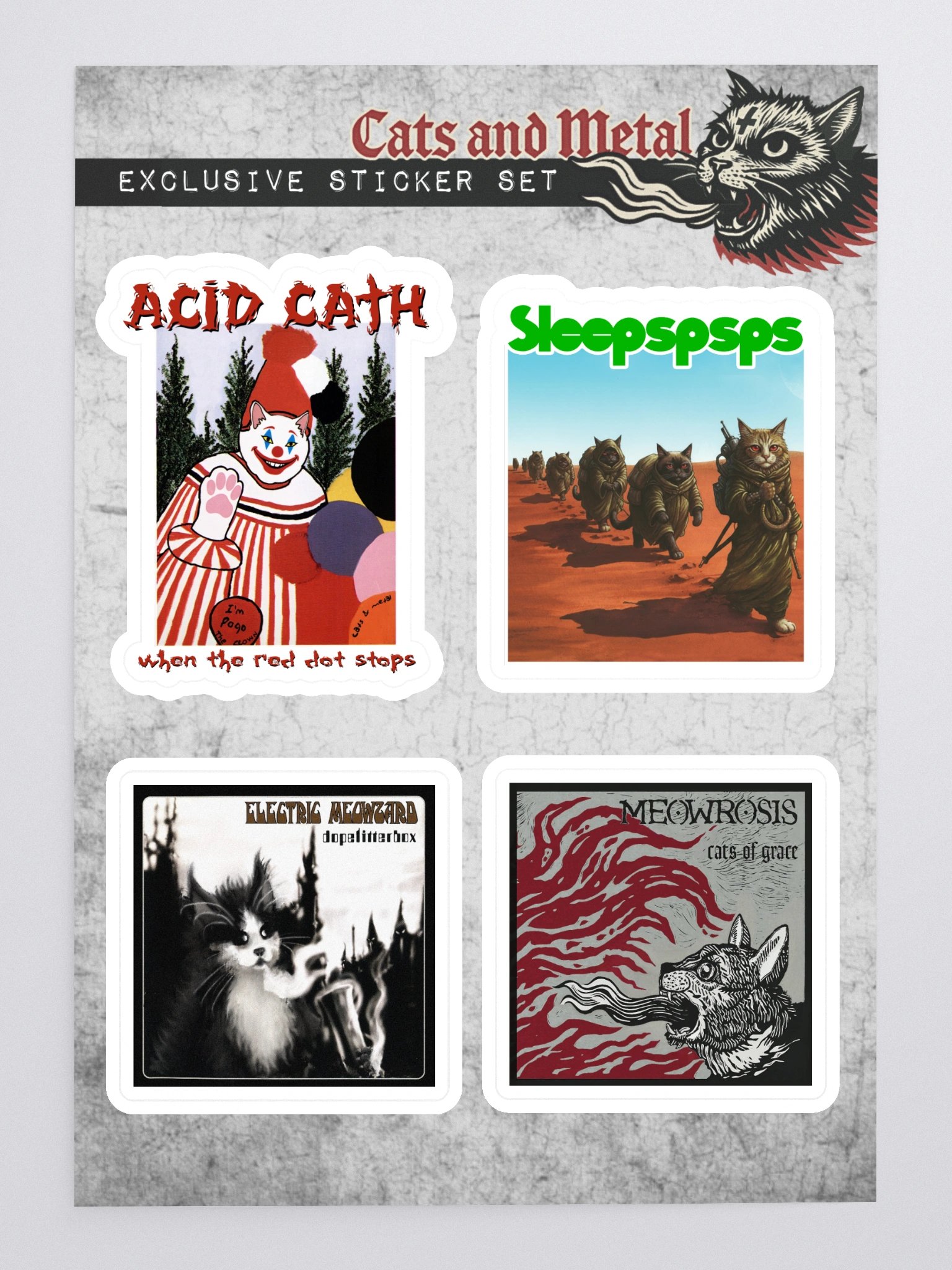 Cats and Metal Sticker Doom Sludge Sticker Set 1 product image (3)