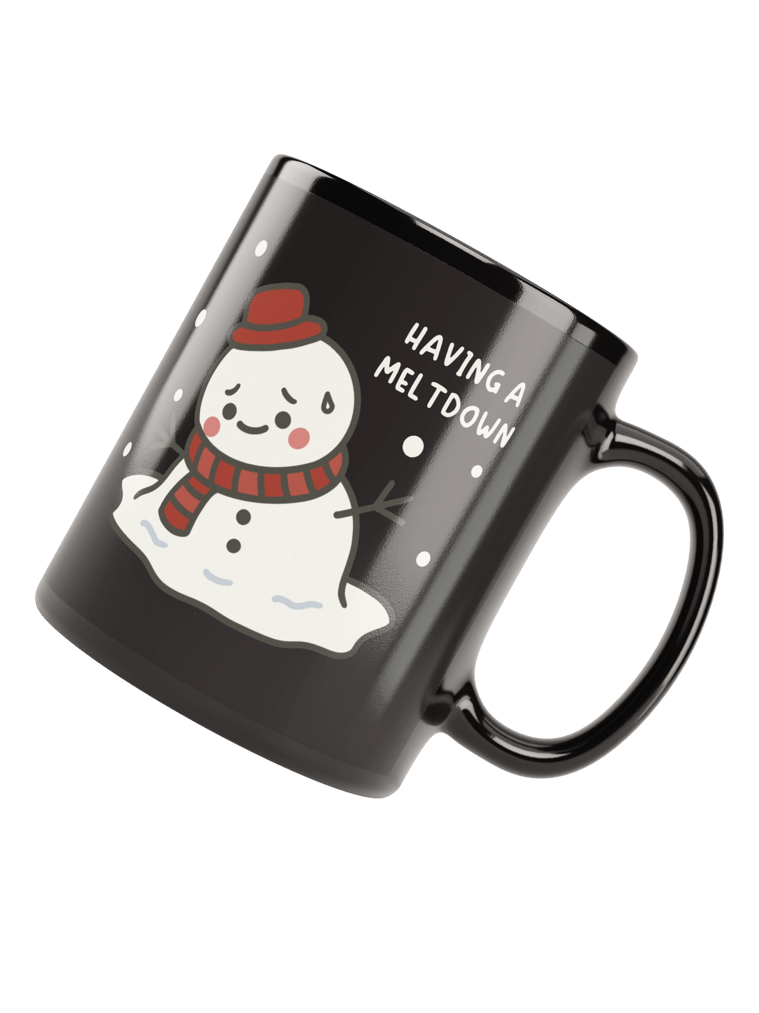 Snowman Meltdown Black Glossy Mug product image (8)