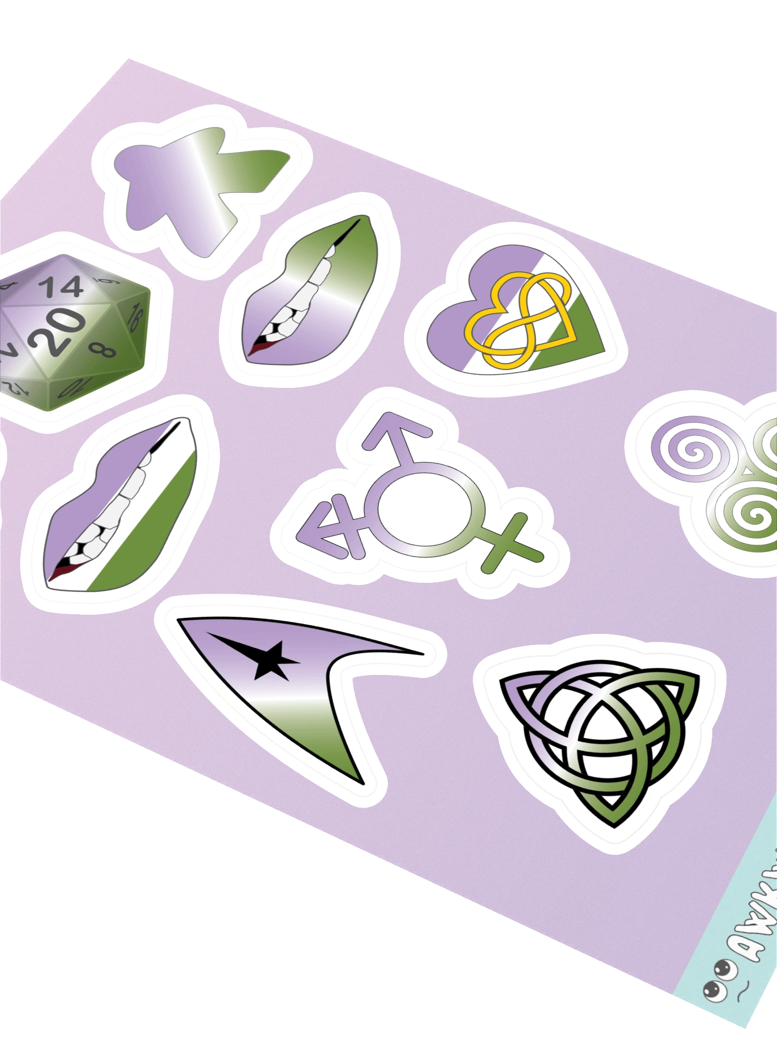 Genderqueer Pride Mixed Designs Sticker Sheet product image (2)