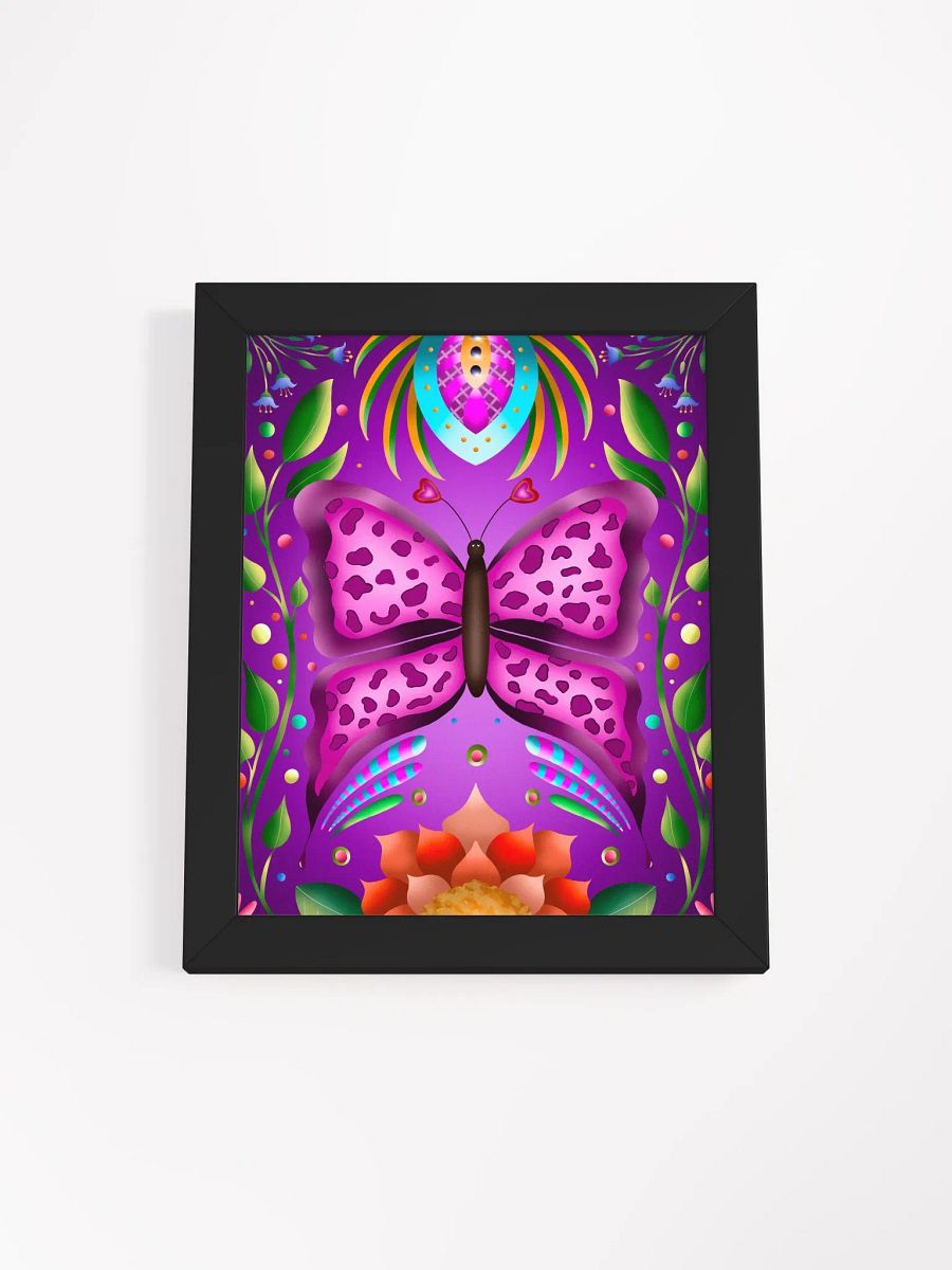 Purple Butterfly Vibrant Matte Poster in Ayous Wood Frame product image (2)