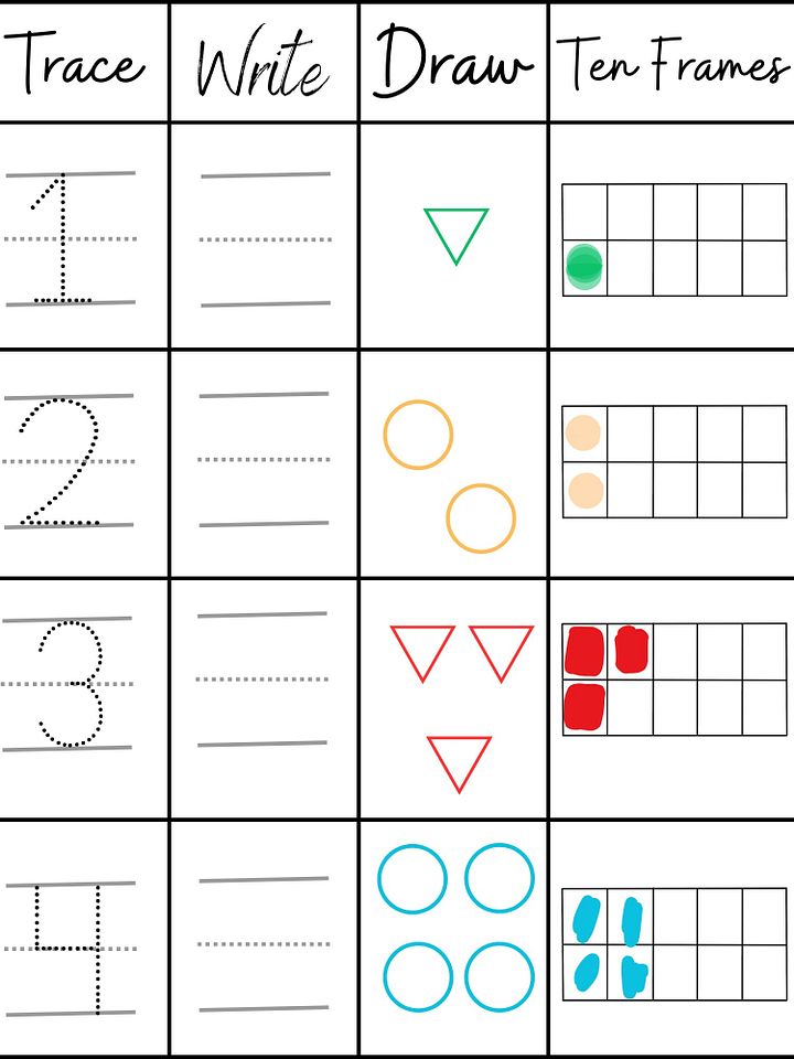 Number Tracing 1-10 Worksheets pdf product image (2)