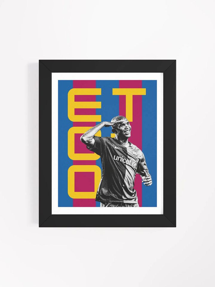 Samuel Eto'o BW Barcelona Name Art Framed Print product image (1)