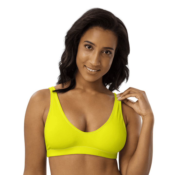 Plain Color Yellow Padded Bikini Top product image (1)