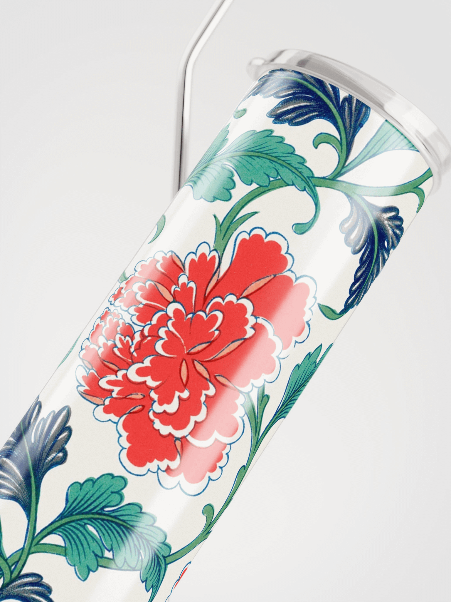 Red Floral Pattern. Stainless Steel Tumbler product image (4)
