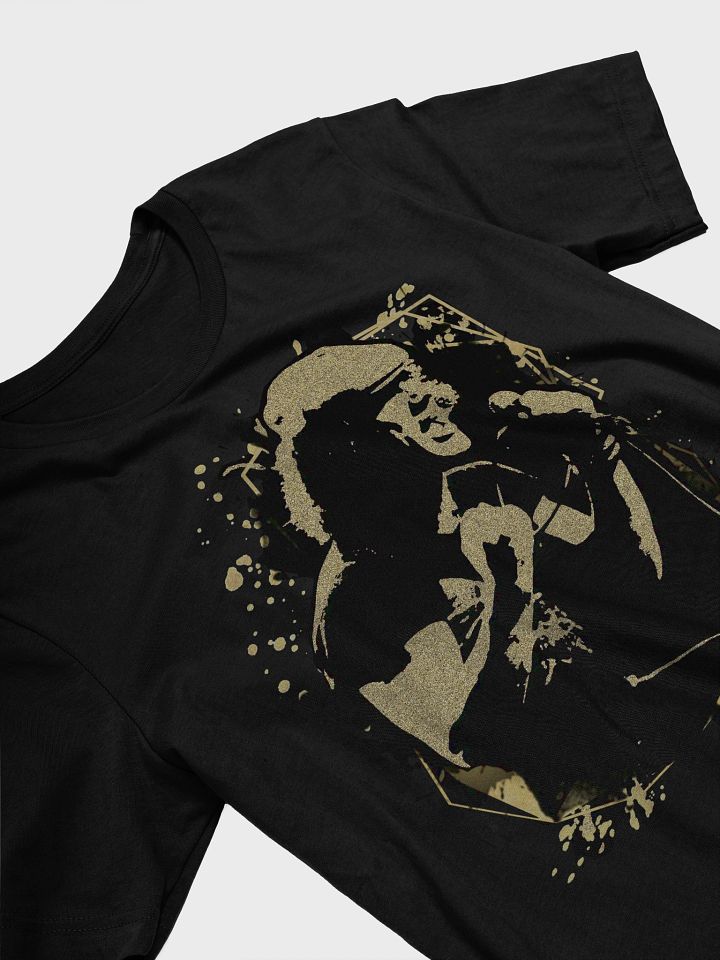 Brian Johnson black and gold sand fan art T-Shirt. ACDC Tee. product image (2)