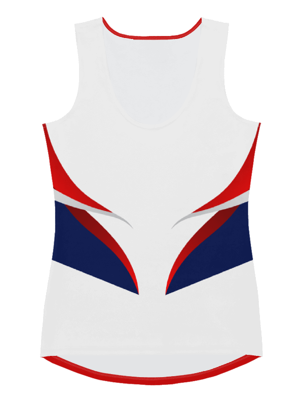 White And Red Women's Tank With Wave Design product image (1)