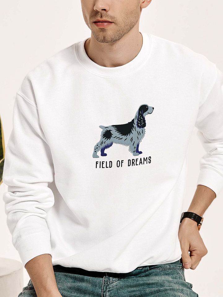Field of Dreams Sweatshirt (Embroidered) of a Field Spaniel(Blue Roan) product image (2)